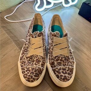 Blowfish Leopard Print Sneakers with Tan Accents